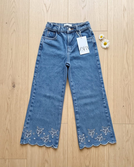 Floral Twist Jeans-Kids Wear