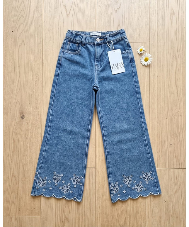 Floral Twist Jeans-Kids Wear