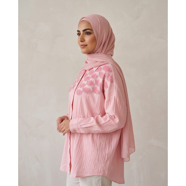 Scallop Embellished Shirt-Women