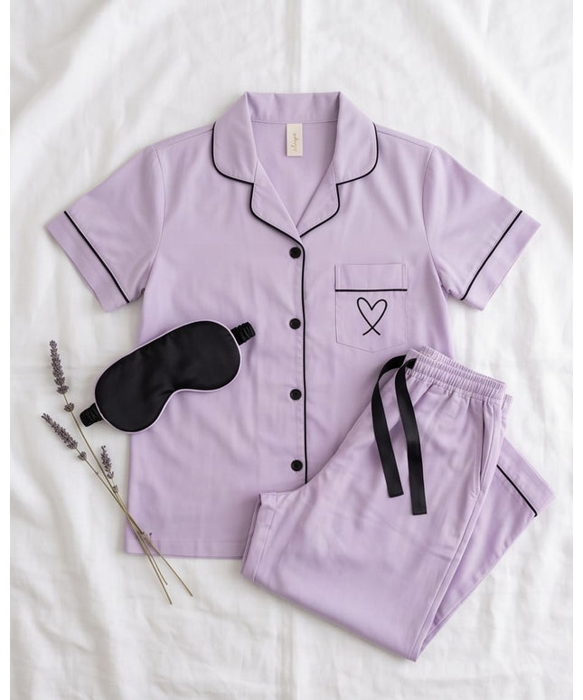 Lavender Pyjama Set-Woman Wear