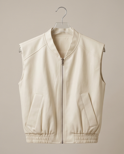 Leather Cream Vest