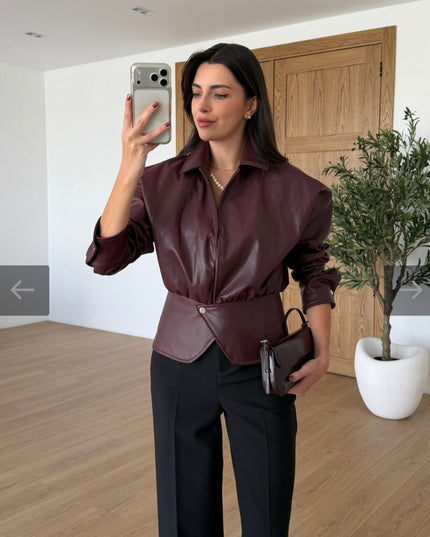 Liyor Bordo designer leather jacket