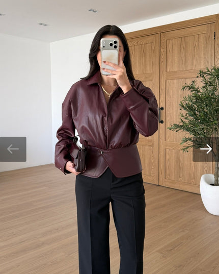 Liyor Bordo designer leather jacket