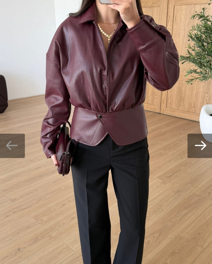 Liyor Bordo designer leather jacket