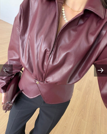 Liyor Bordo designer leather jacket