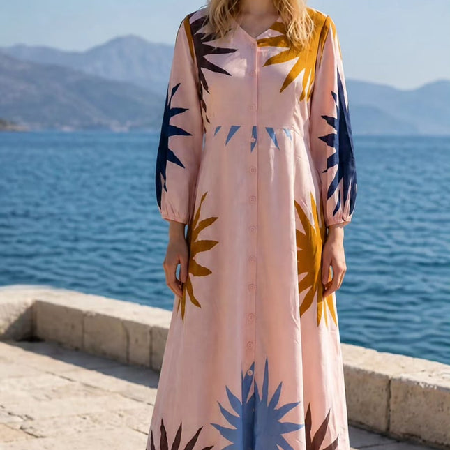 Maxi Shirt Dress-Women Wear
