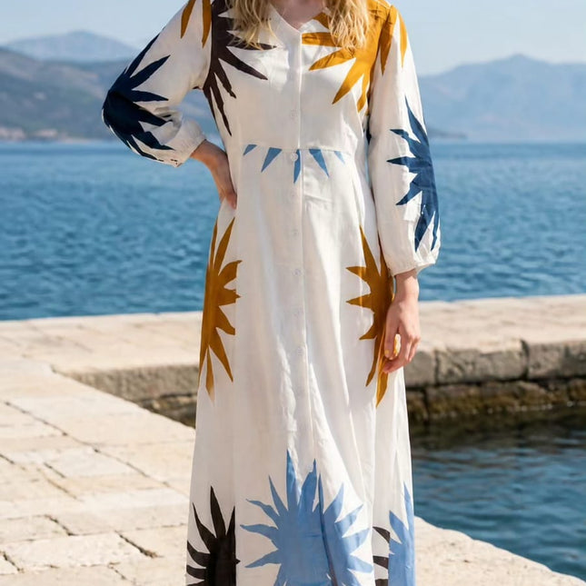Maxi Shirt Dress-Women Wear