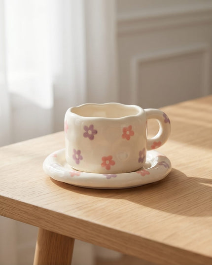 FLOWERY MUG-COFFE CUPS & MUGS
