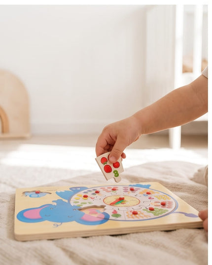 Wooden elephant Clock-Toys