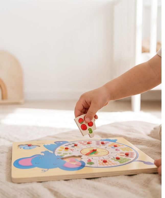 Wooden elephant Clock-Toys