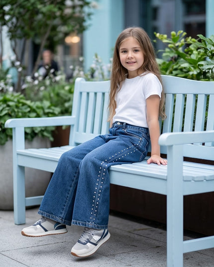 Wide Leg Jeans-Kids Wear