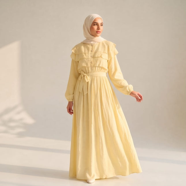 Yellow Maxi Dress-Women Wear