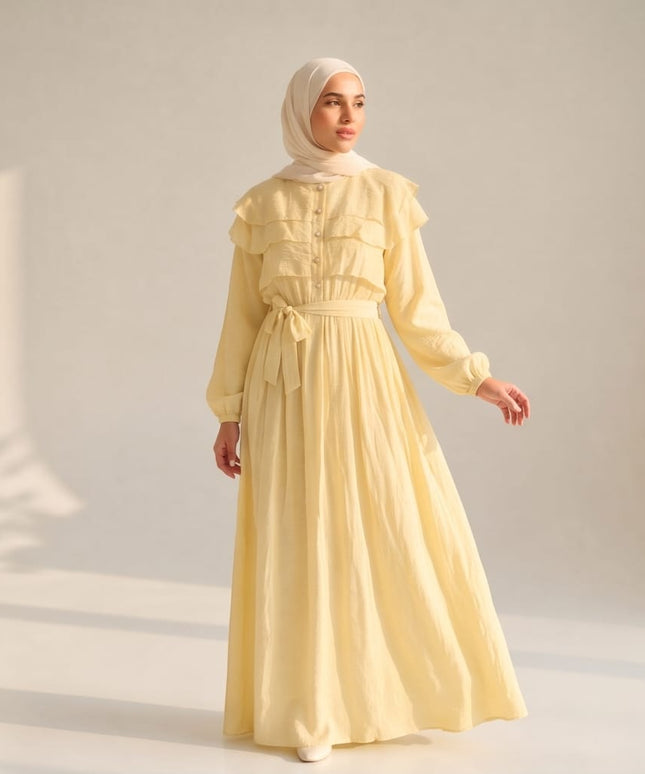 Yellow Maxi Dress-Women Wear