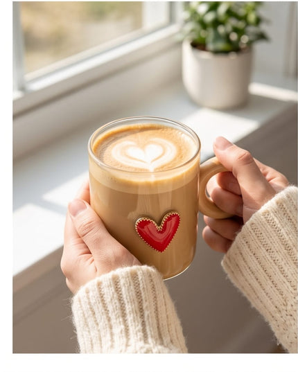 Heart Glass Mug-Mugs