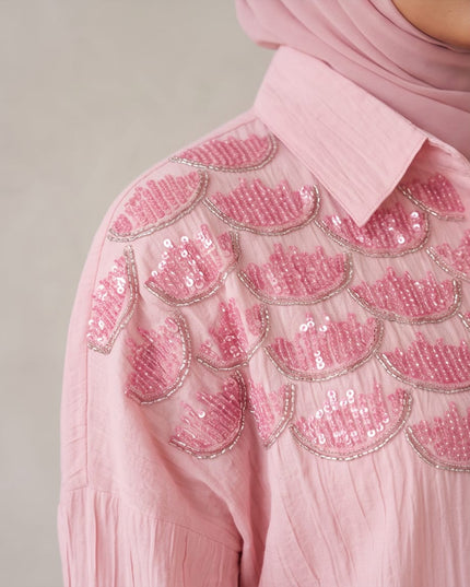 Scallop Embellished Shirt-Women