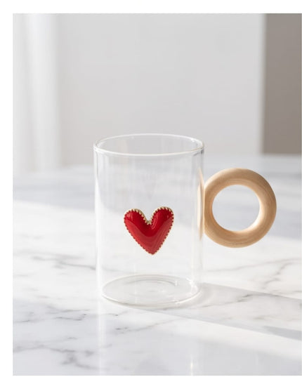 Heart Glass Mug-Mugs