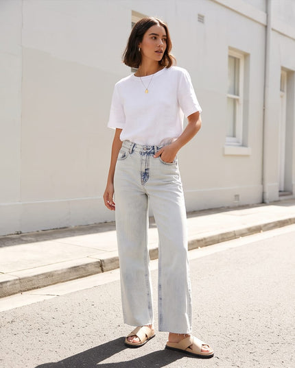 Wide Leg Jeans-Women Wear