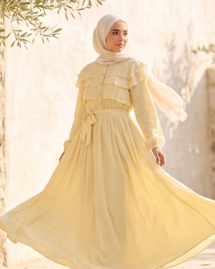 Yellow Maxi Dress-Women Wear