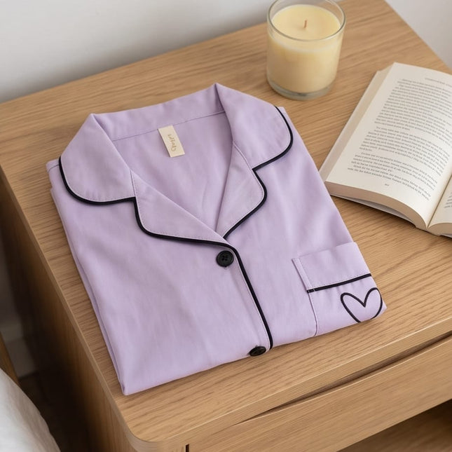 Lavender Pyjama Set-Woman Wear