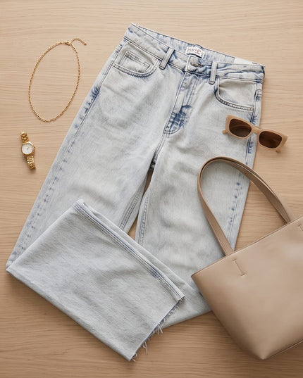 Wide Leg Jeans-Women Wear