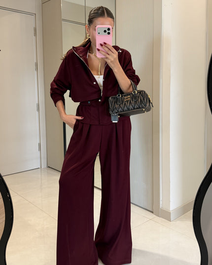 Arianna Button-Detail Wide-Leg Set