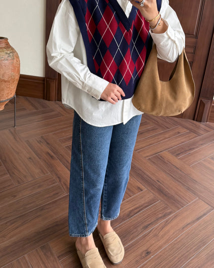 Triko with Tshirt - navy Blue and white
