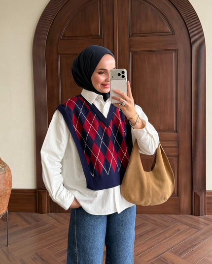Triko with Tshirt - navy Blue and white