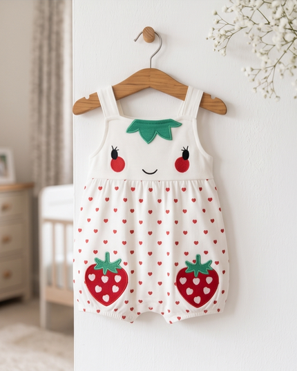 Strawberry Romper - Baby Girl