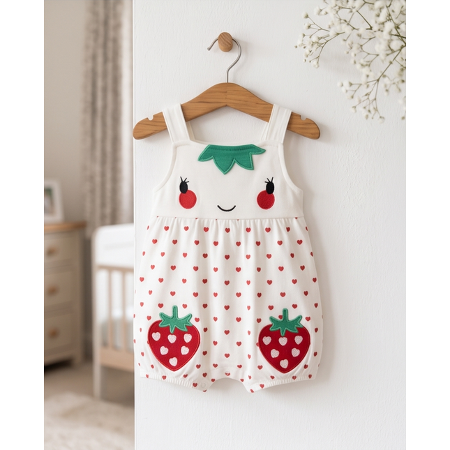 Strawberry Romper - Baby Girl