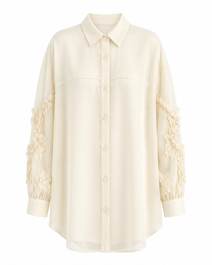 Long Shirt - ruffled sleeves