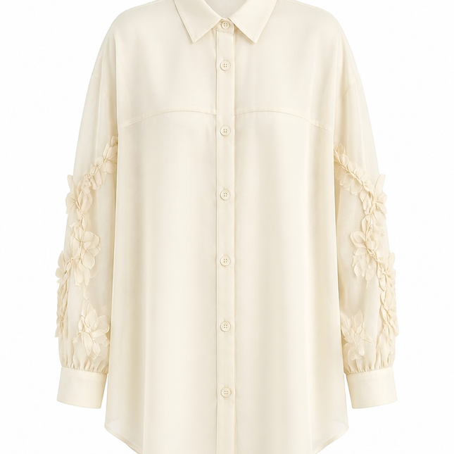 Long Shirt - ruffled sleeves