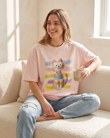Tshirt Cotton - Oversize pink