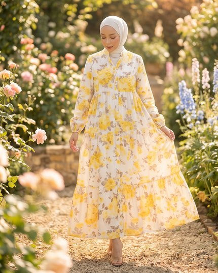 Yellow Floral Dress
