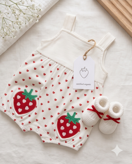 Strawberry Romper - Baby Girl