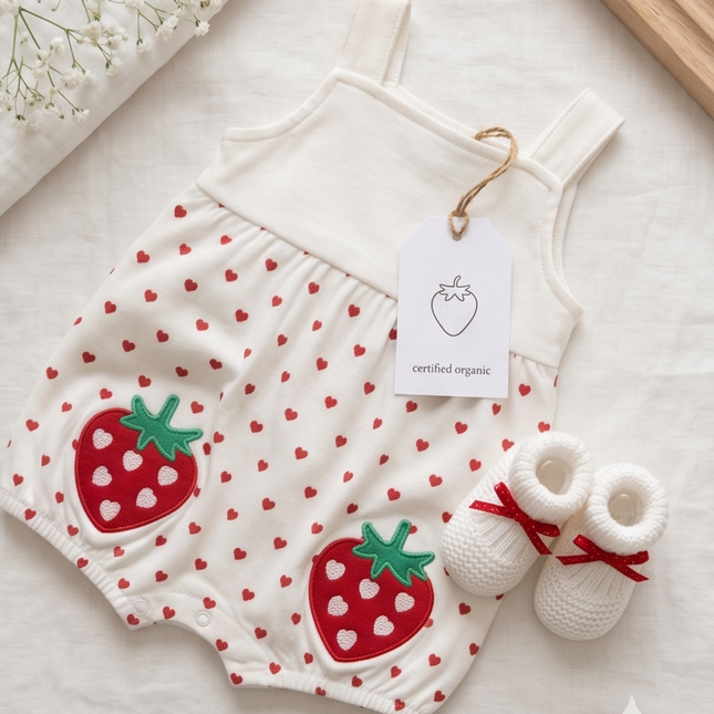 Strawberry Romper - Baby Girl