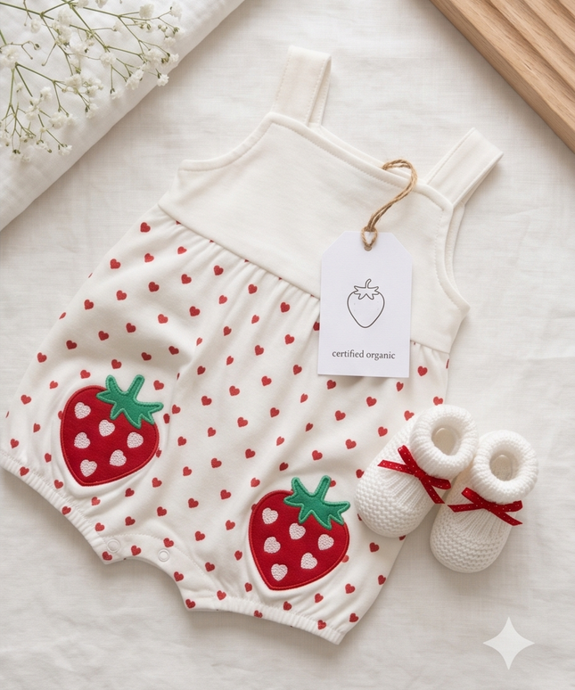 Strawberry Romper - Baby Girl