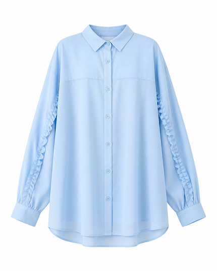Long Shirt - ruffled sleeves