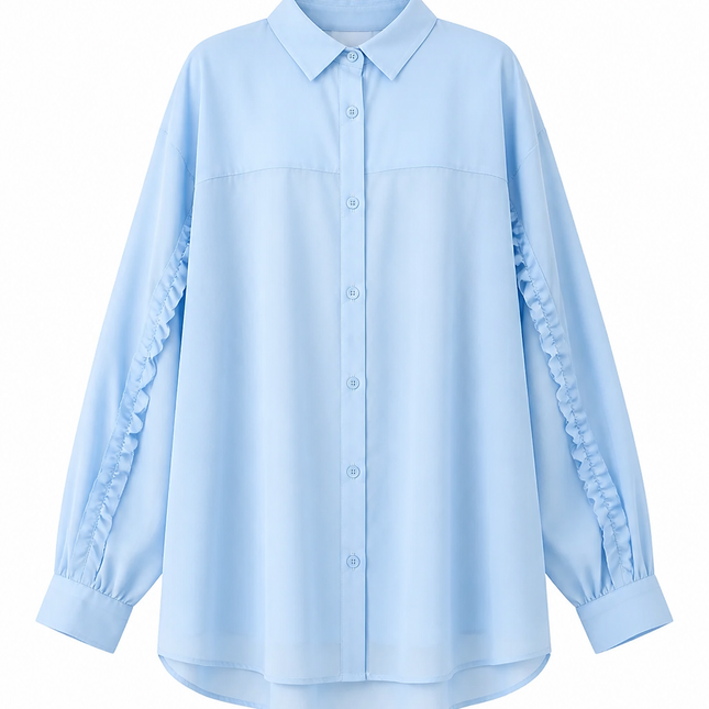 Long Shirt - ruffled sleeves