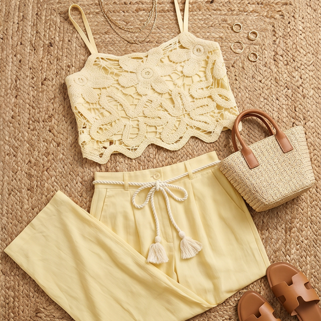 Yellow Crochet set