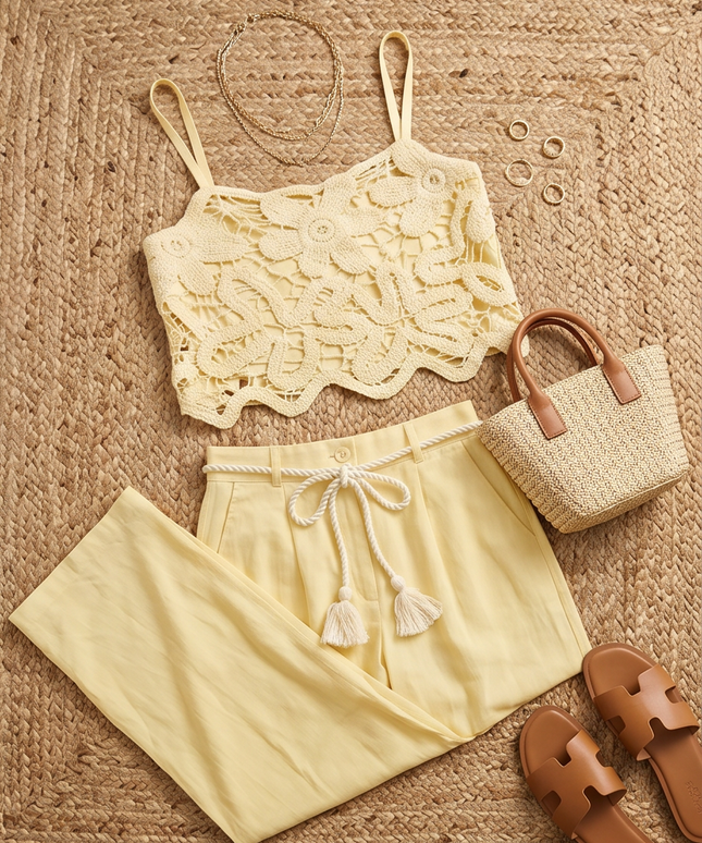 Yellow Crochet set