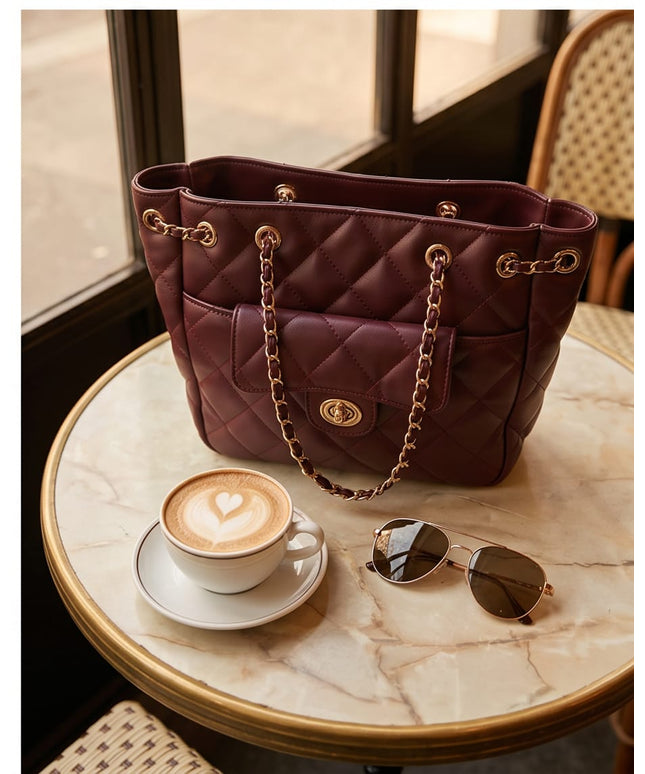 Leather shoulder bag