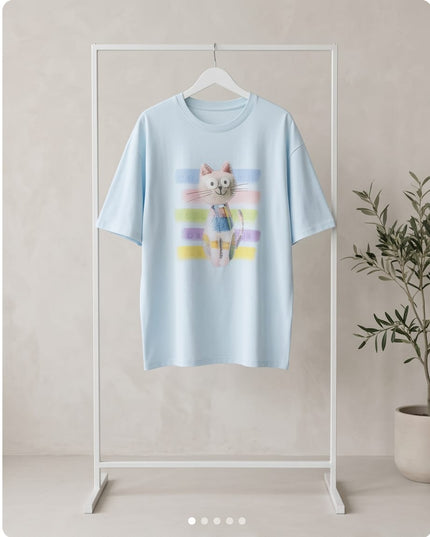 Tshirt Cotton - Oversize Blue
