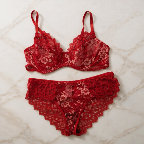 Lace Lingerie - Red set