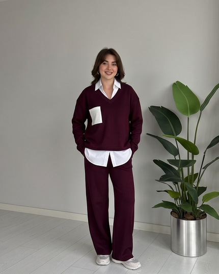 Burgundy Casual Set