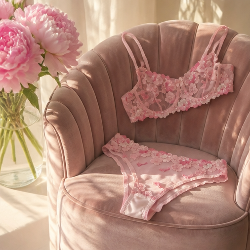 Floral Set - Pink Lingerie