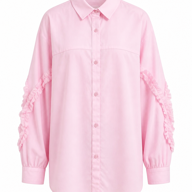 Long Shirt - ruffled sleeves