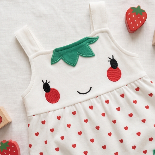Strawberry Romper - Baby Girl